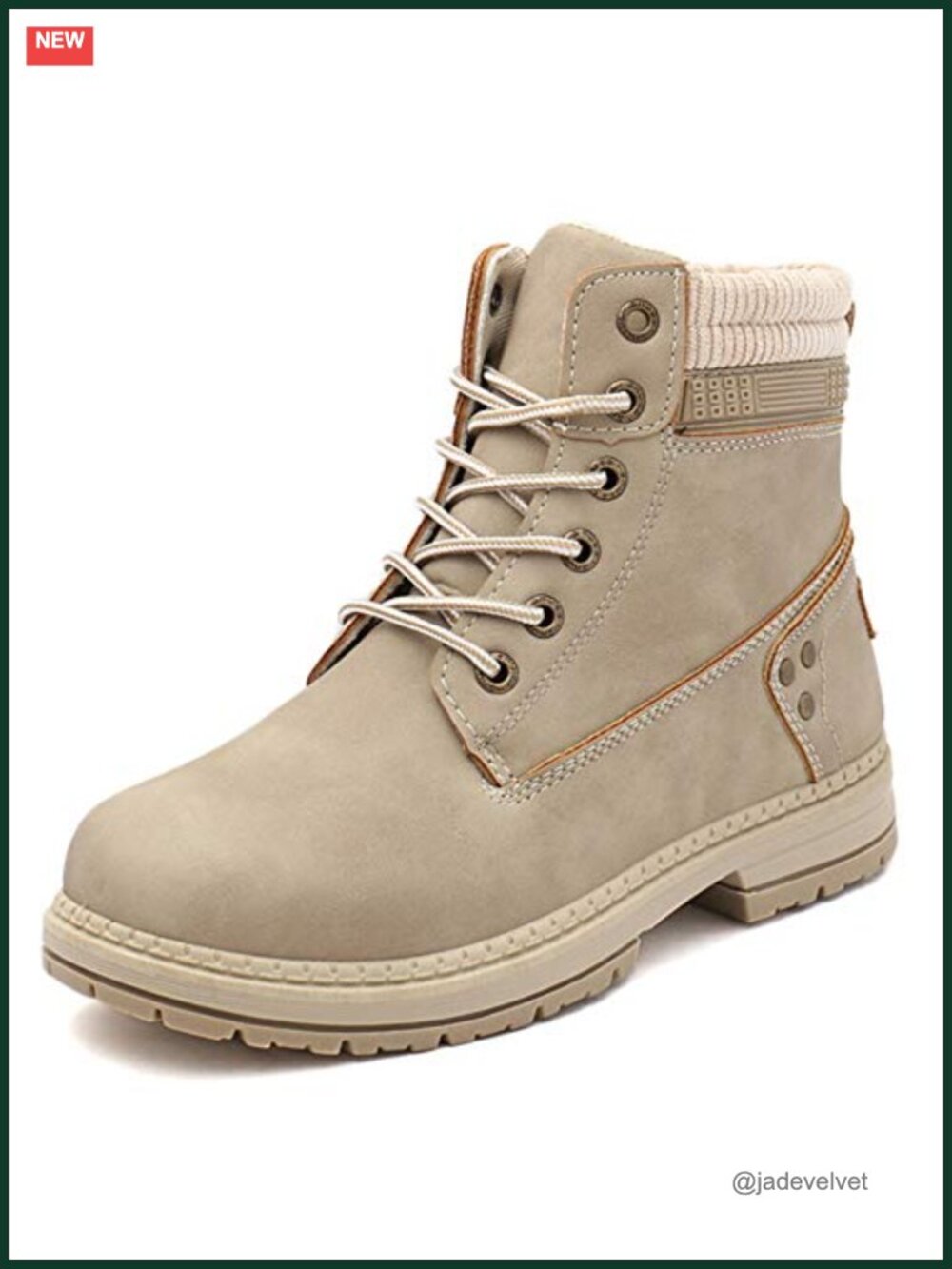 Waterproof Hiking Combat Boots Lace Up Low Heel Ankle Booties